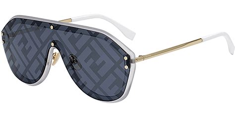 fendi fabulous shield with/ blue decor lens|Fendi First Crystal .